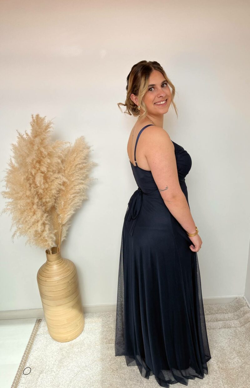 Robe fines bretelles bleu marine 2