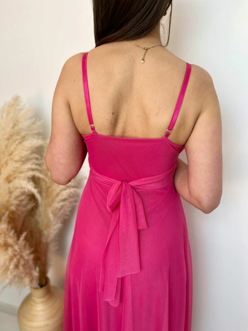 Robe fines bretelles fushia 2