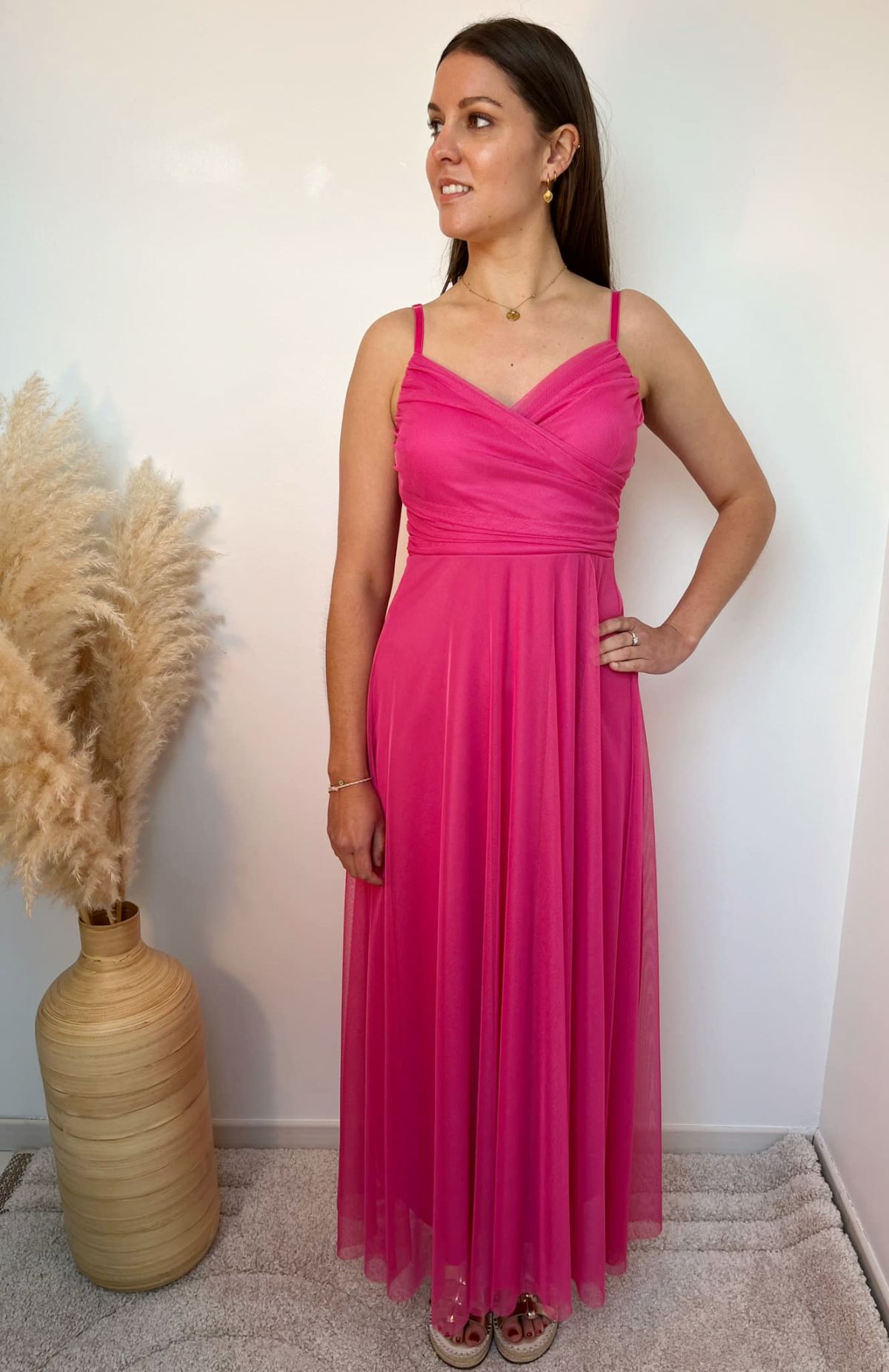 ROBE FINES BRETELLES ROSE FUSHIA