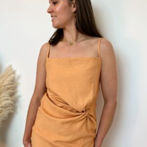 Robe fines bretelles orange clair 2