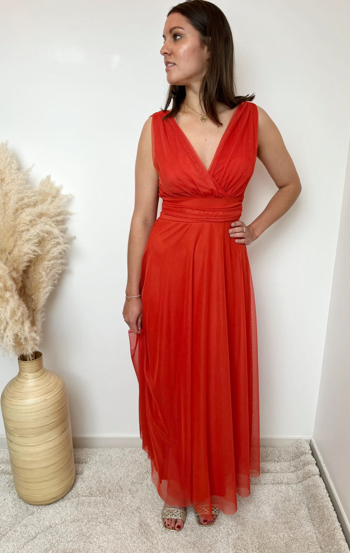 ROBE COL V ORANGE