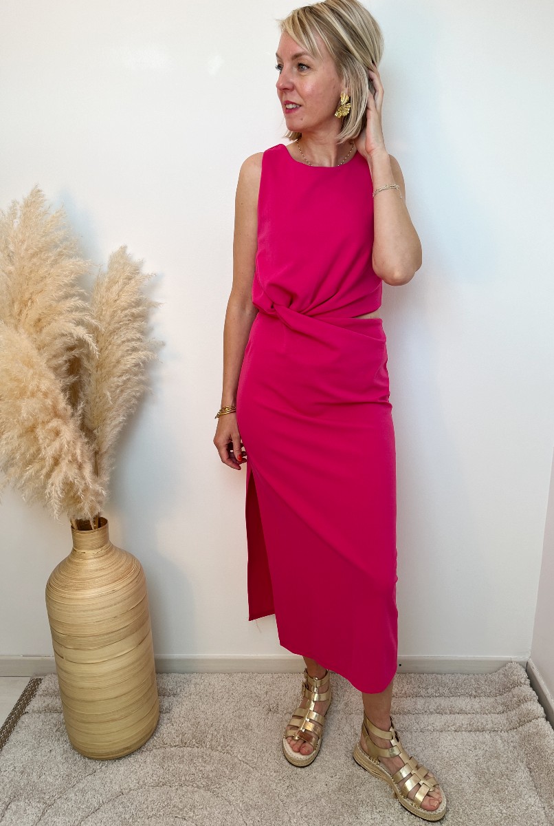 ROBE FUSHIA DRAPEE
