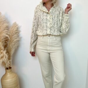 blouse à volants ecru 2