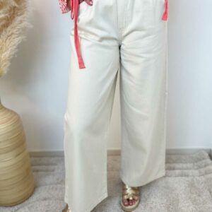 pantalon large ecru