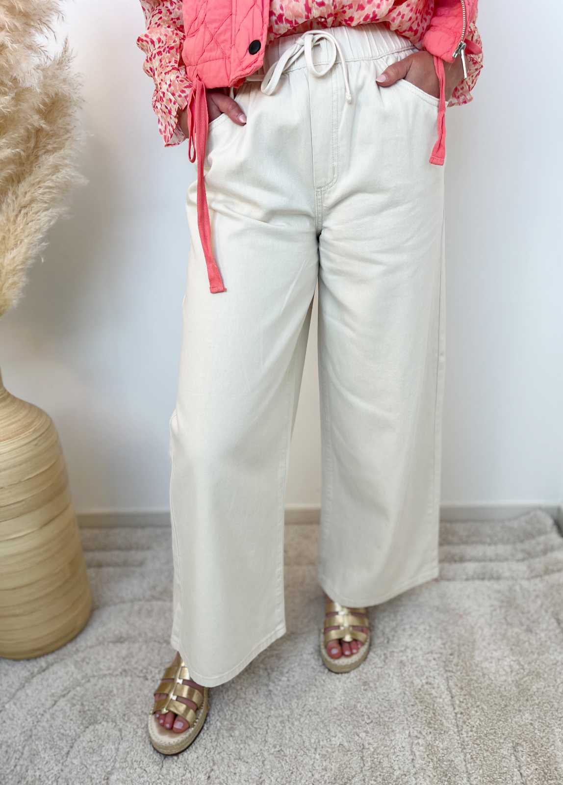PANTALON LARGE ECRU