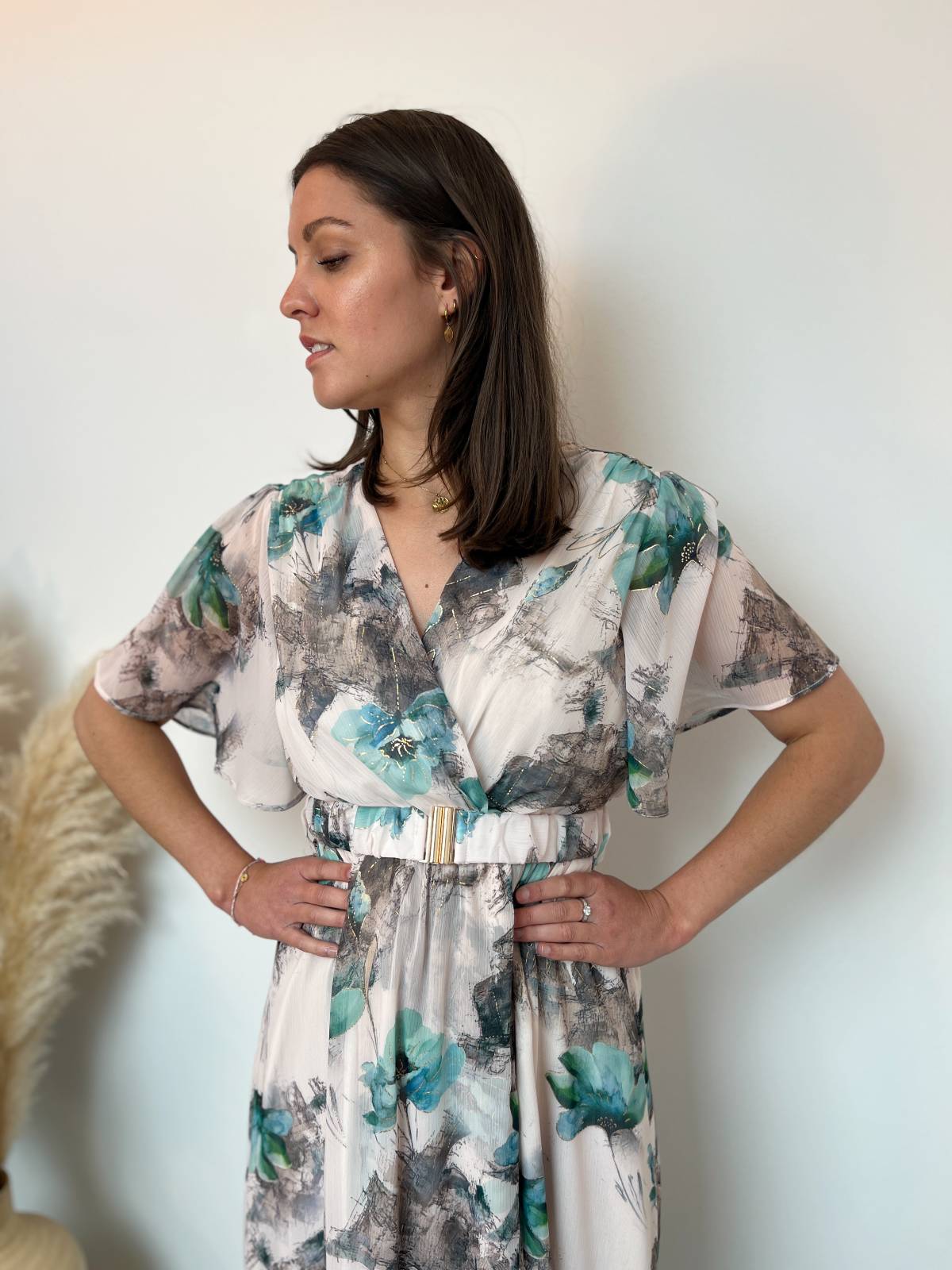 robe longue beu gris 2