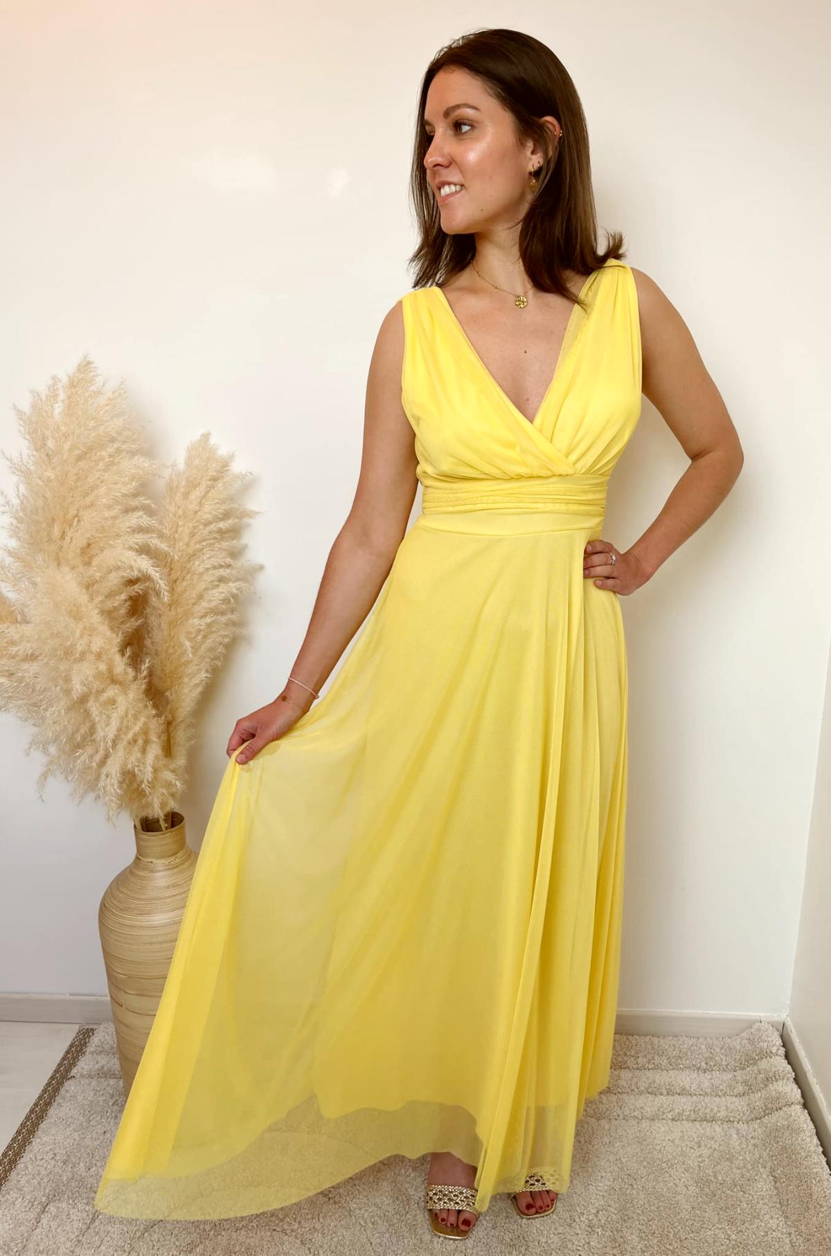 ROBE COL V JAUNE