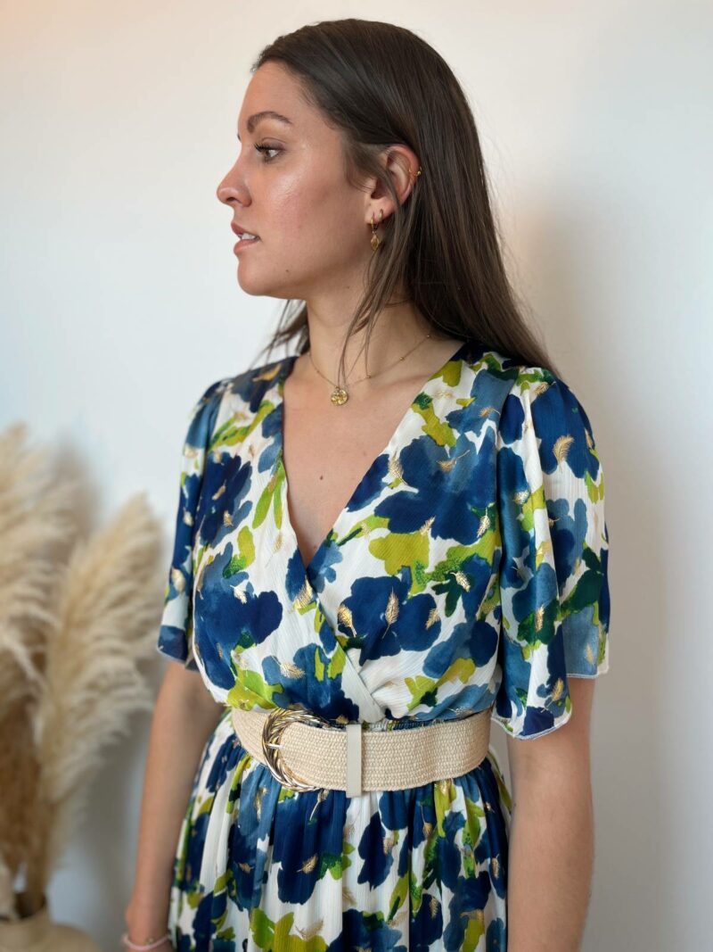 robe longue imprimé bleu vert 3