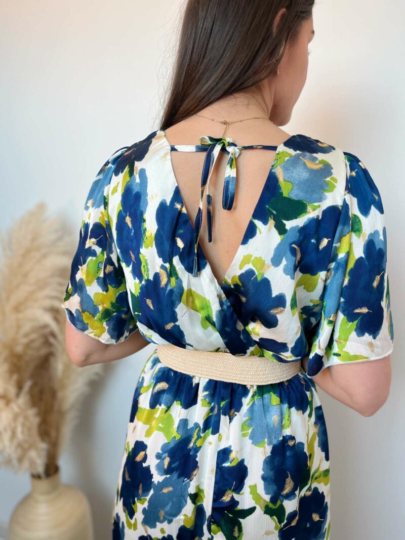 robe longue imprimé bleu vert 4