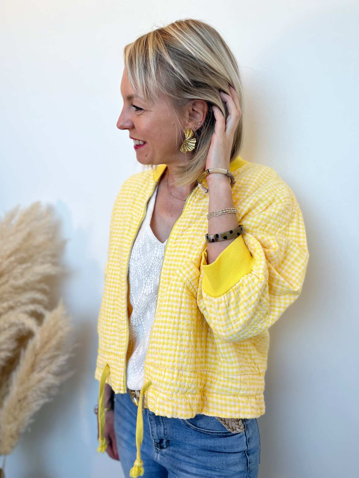 VESTE VICHY JAUNE