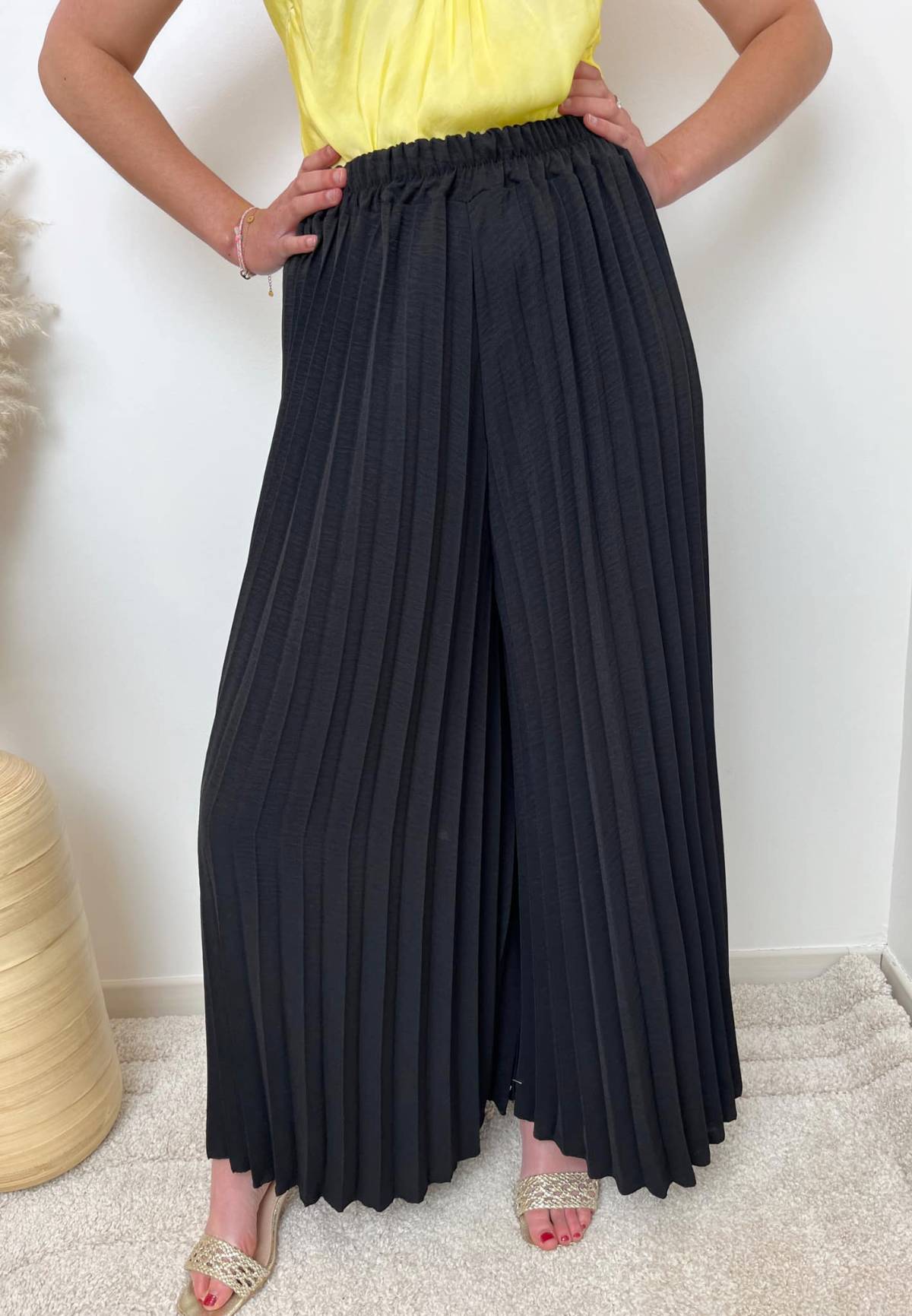 PANTALON PLISSE NOIR