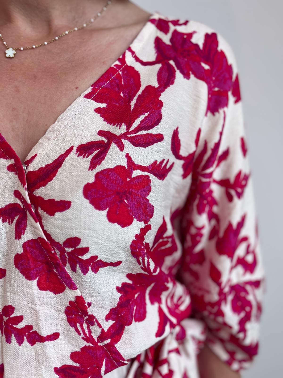Robe courte fushia blanc 4