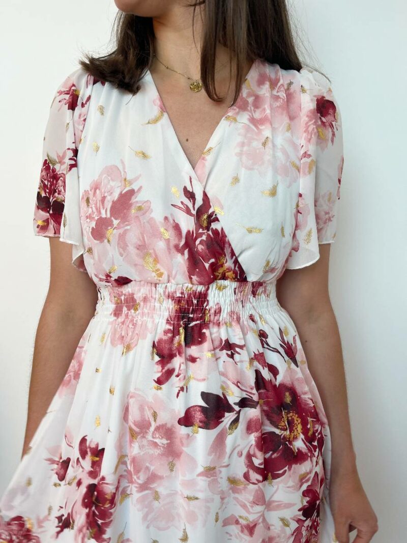 Robe longue rose blanc 2
