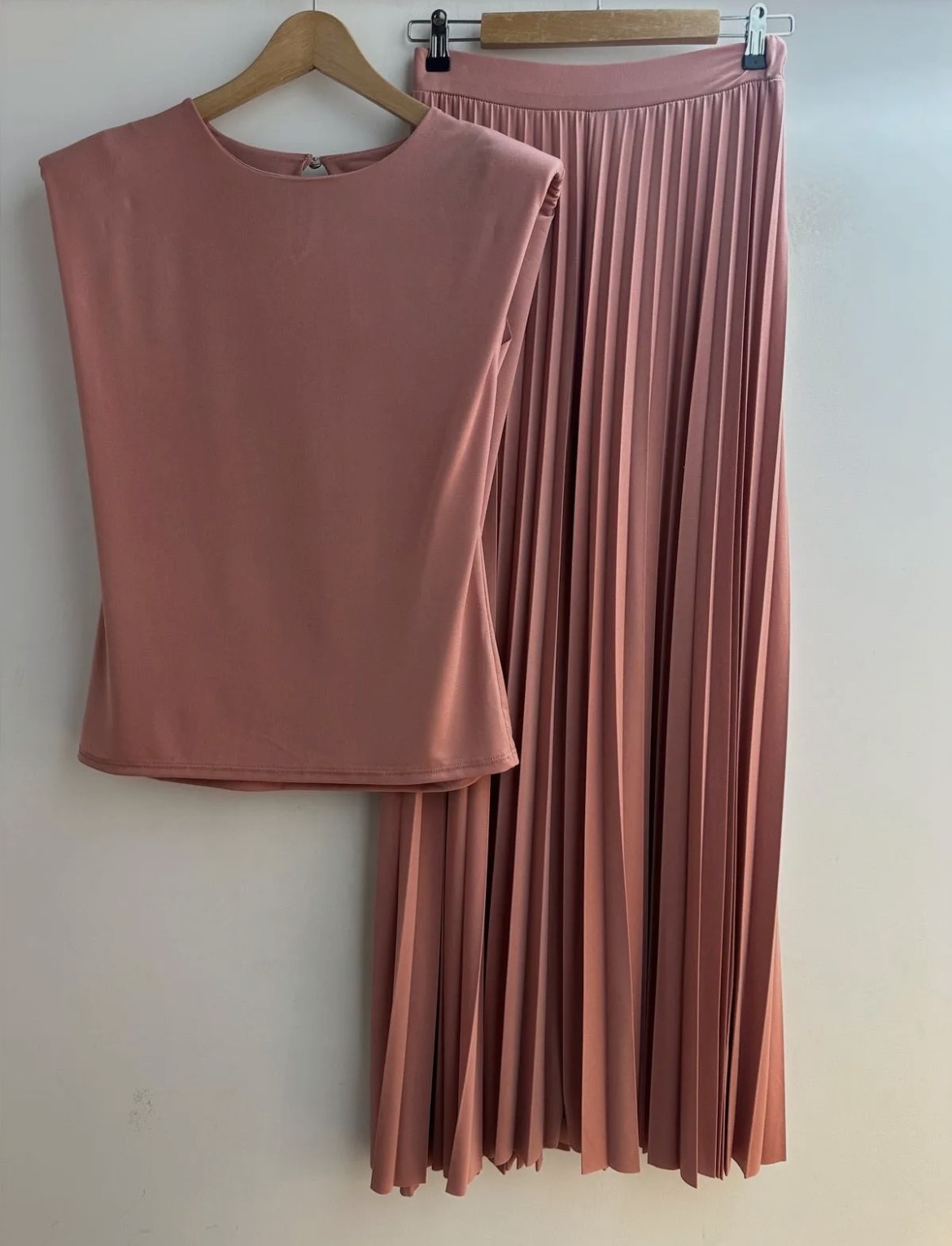 ensemble pantalon et top plissé terra cotta