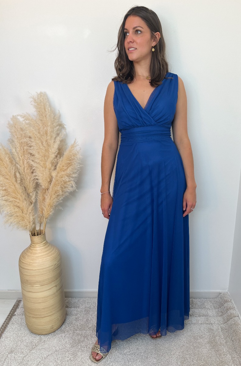 ROBE COL V BLEU
