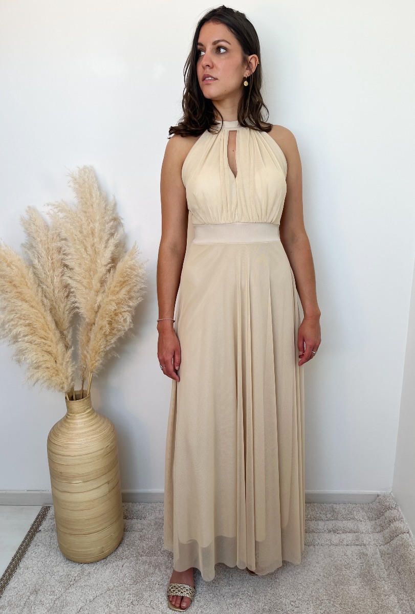 ROBE ENCOLURE AMERICAINE BEIGE