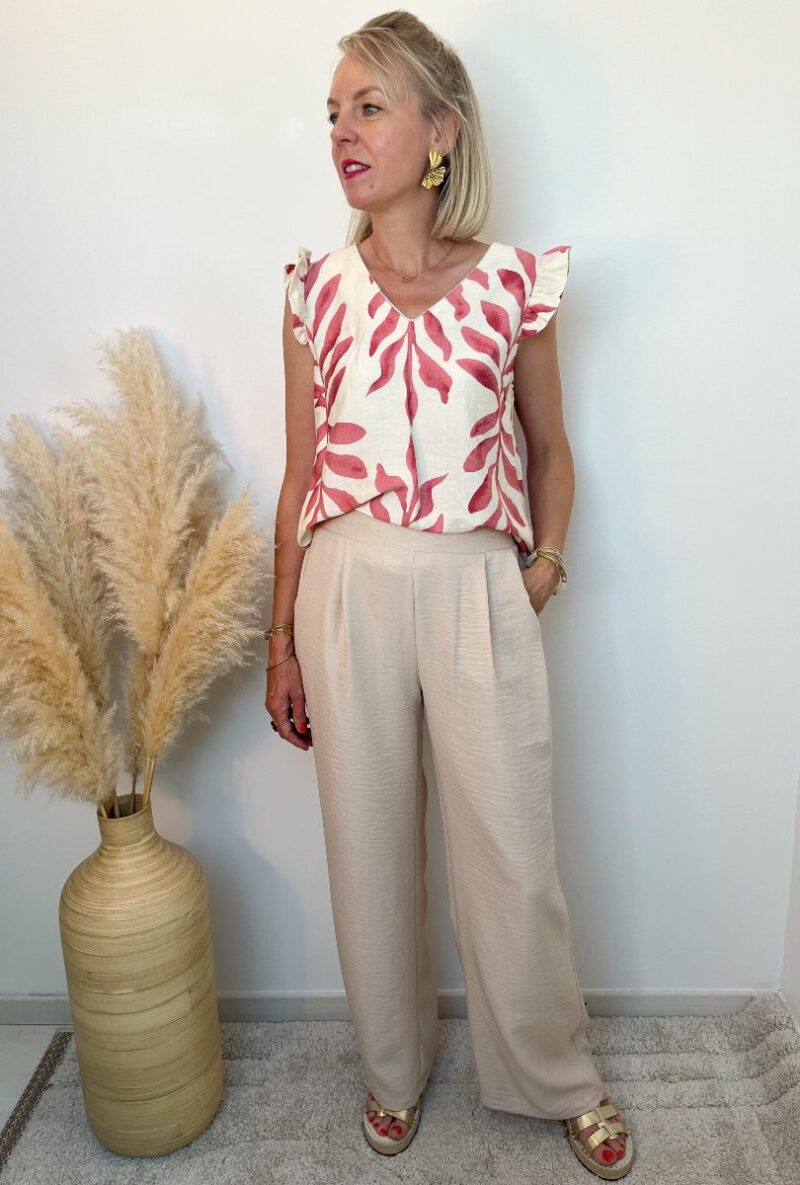 blouse col V imprimé