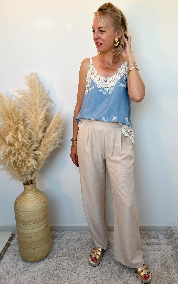 pantalon lin beige 4