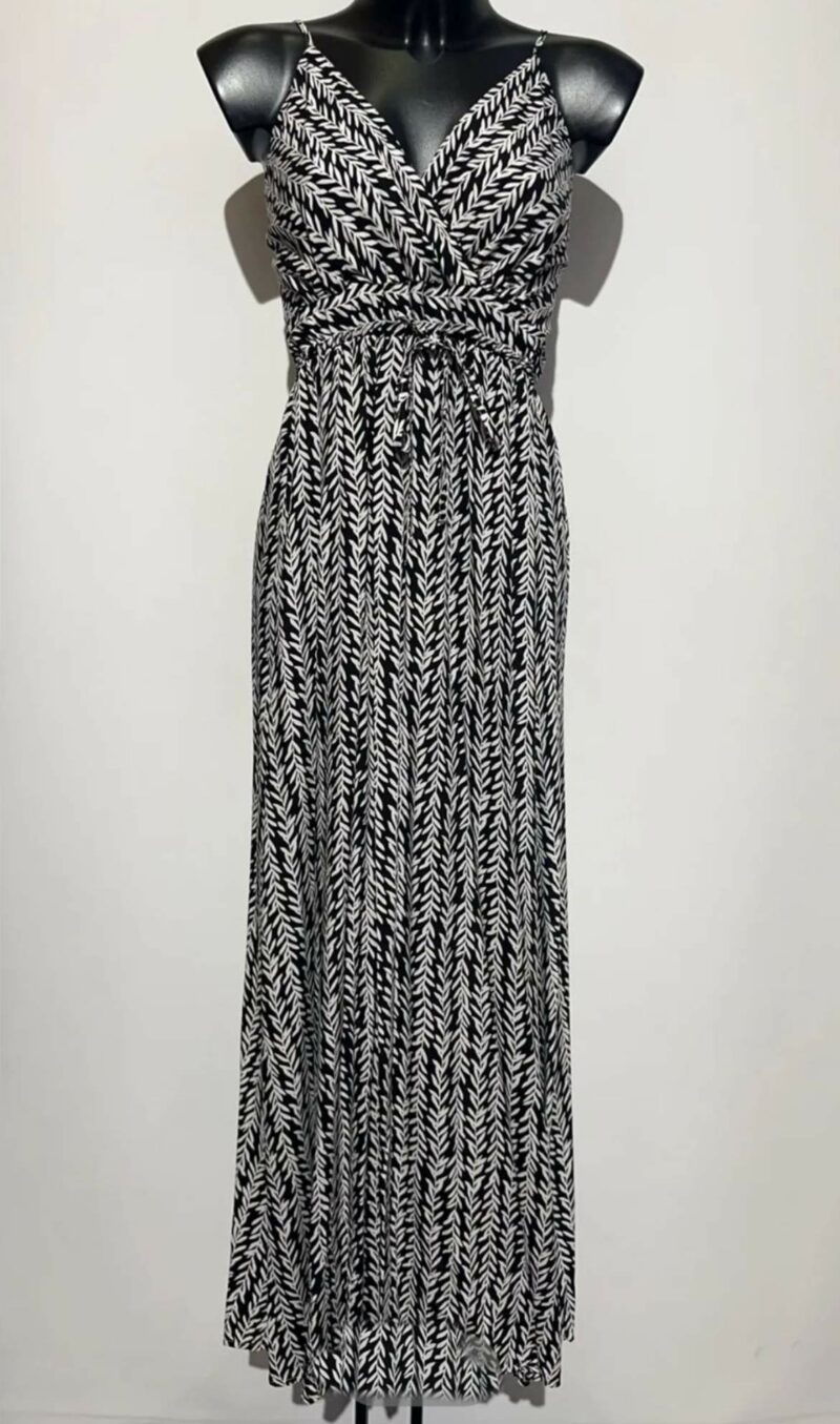 robe fines bretelles noir blanc