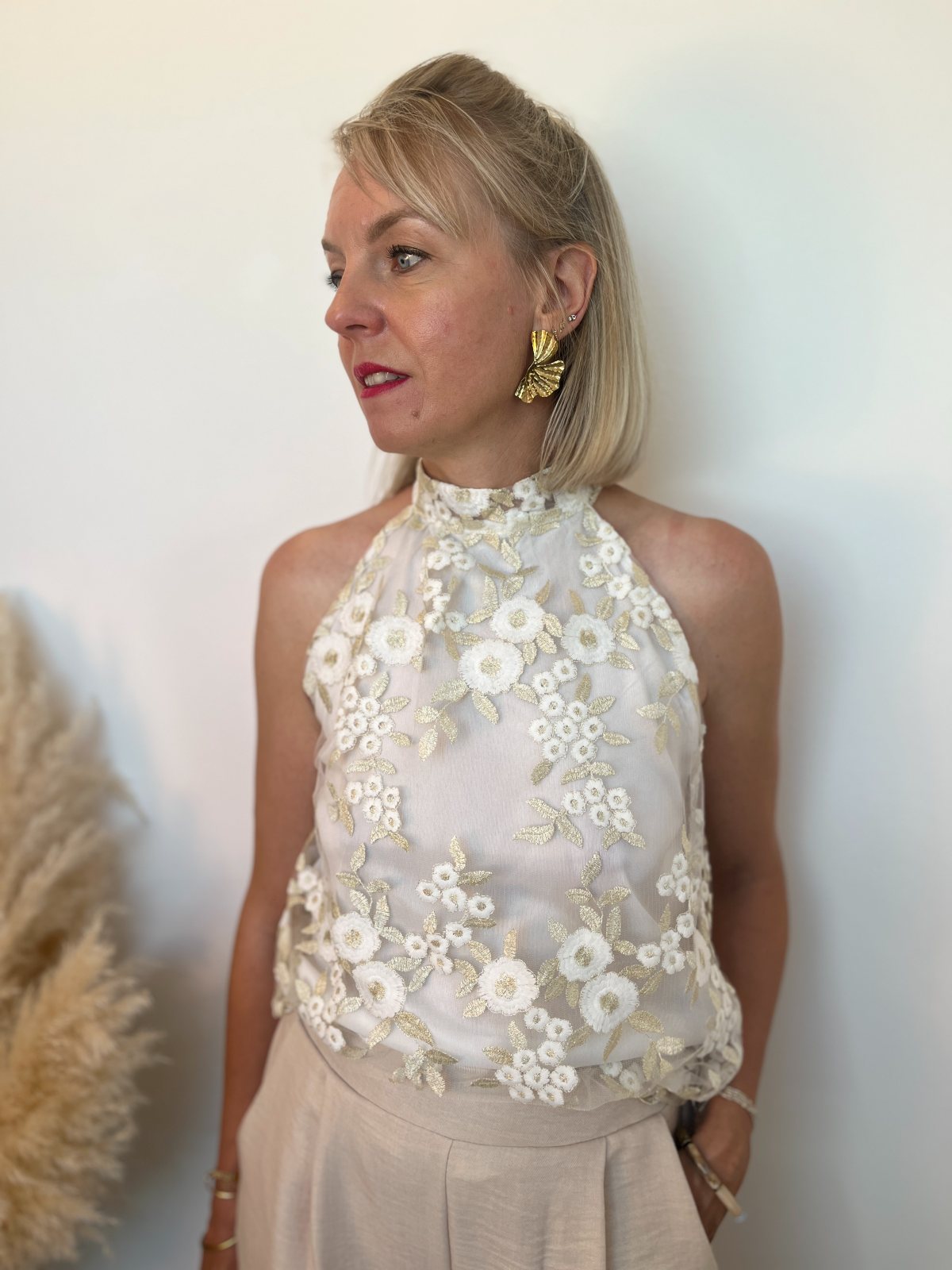 TOP DORE BLANC