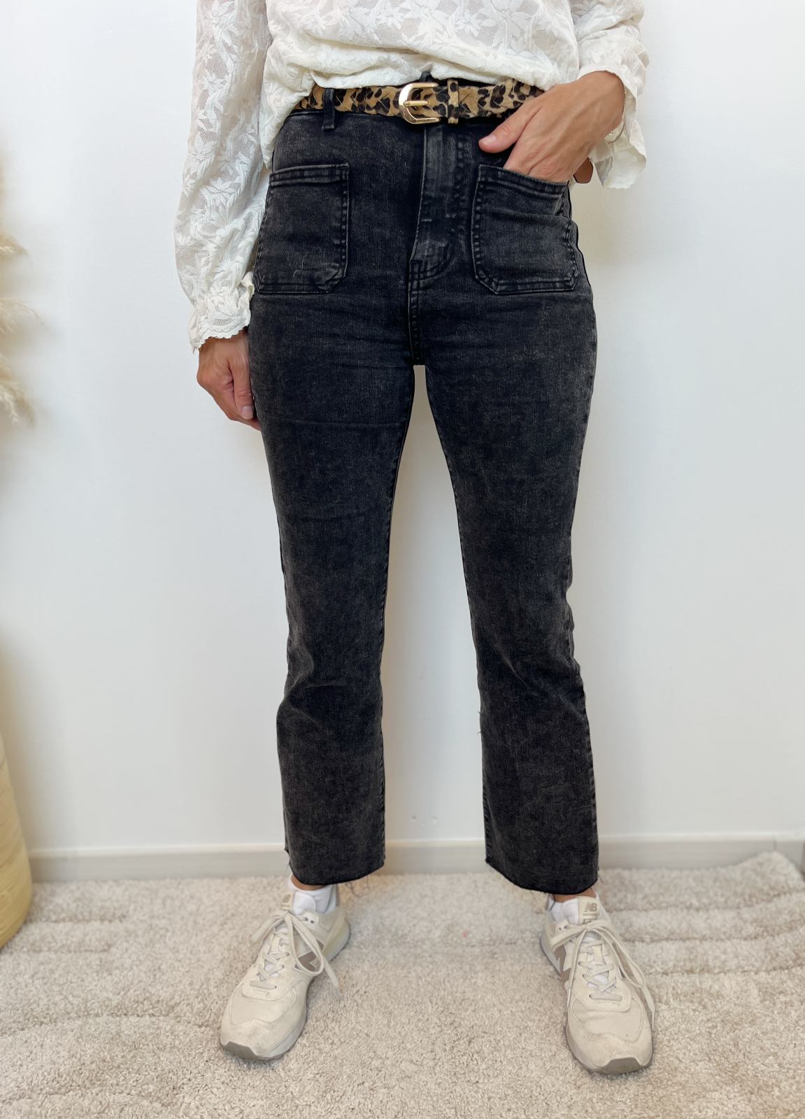 JEAN FLARE POCHE GRIS