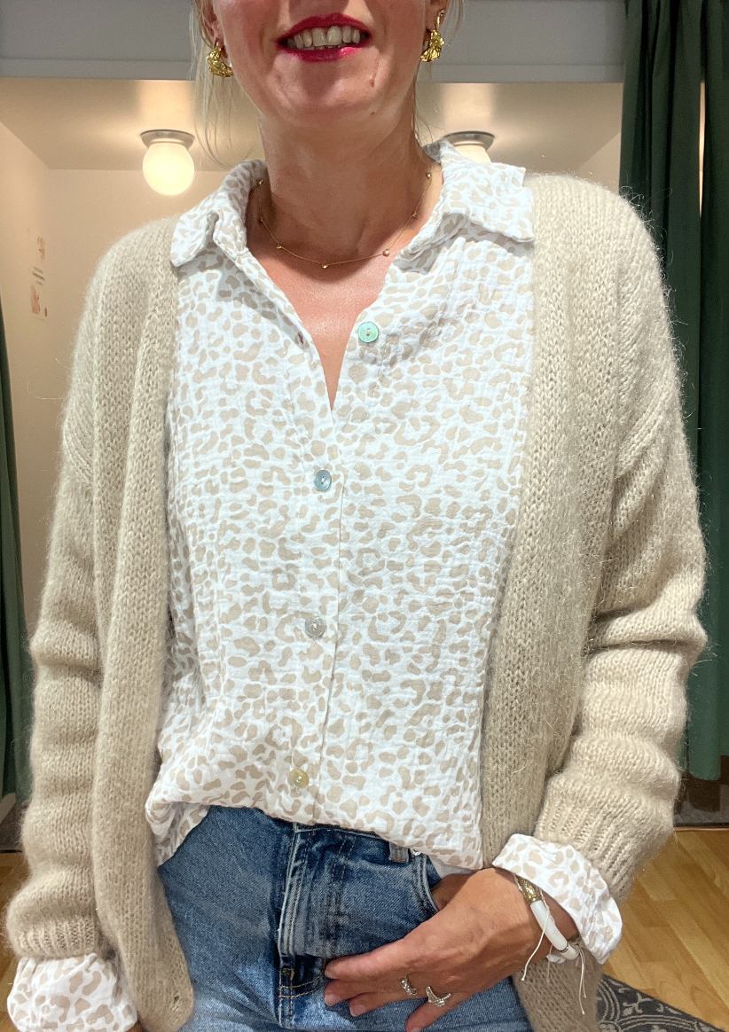 chemise leopard gaz de coton beige 2