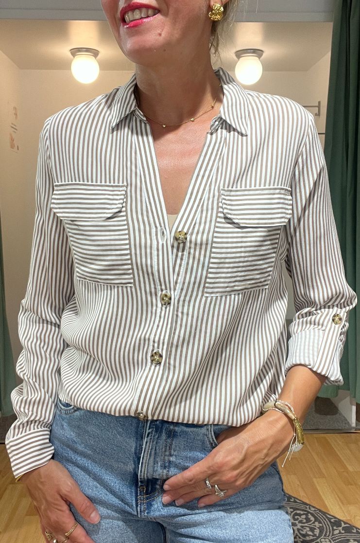 CHEMISE RAYURES BEIGE