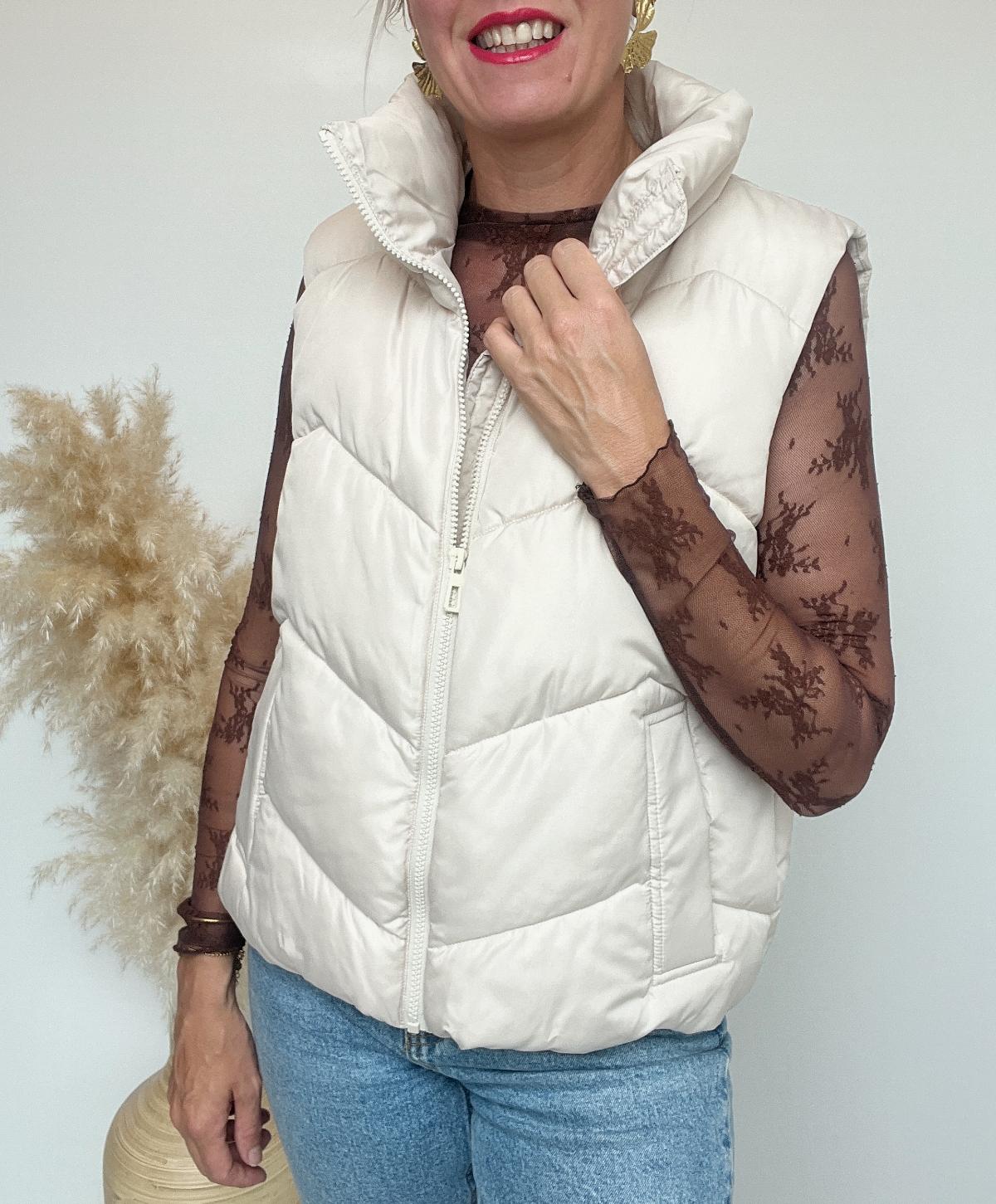 DOUDOUNE SANS MANCHES BEIGE CLAIR