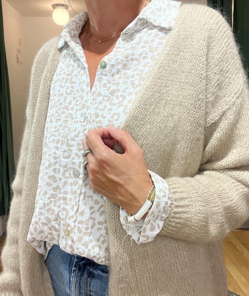 gilet mohair beige