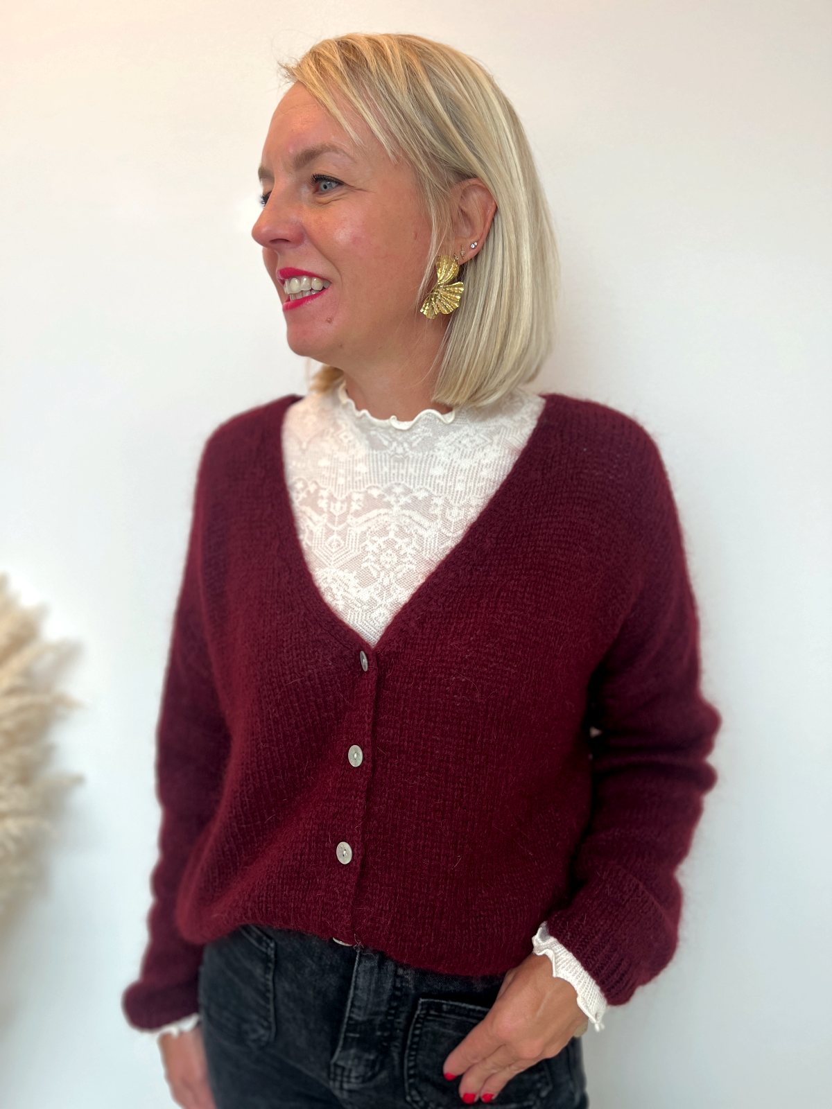 GILET MOHAIR ROUILLE