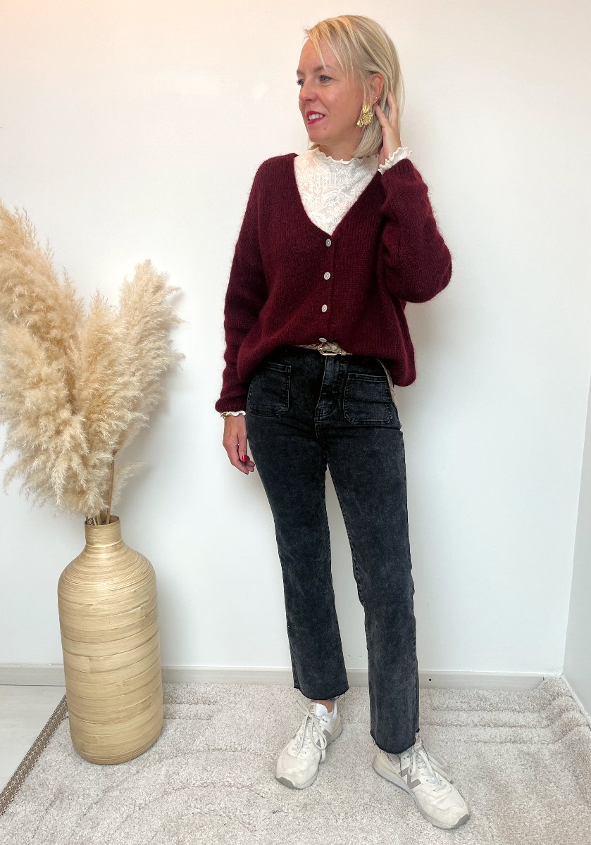 gilet mohair bordeaux