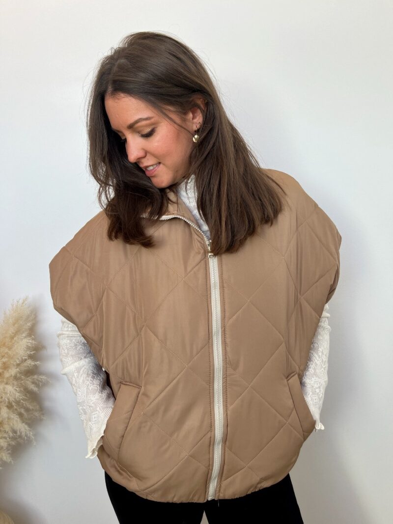 veste matelassée camel