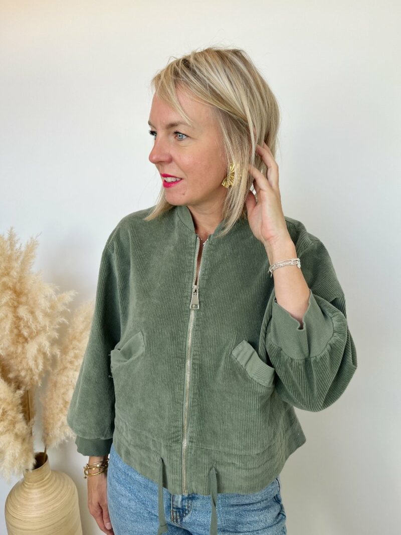 veste velours kaki