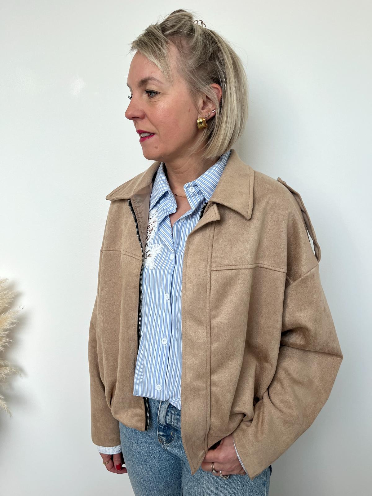 VESTE SUEDINE BEIGE