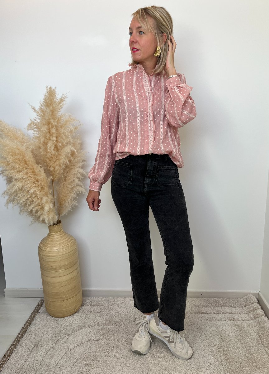 blouse broderie rose