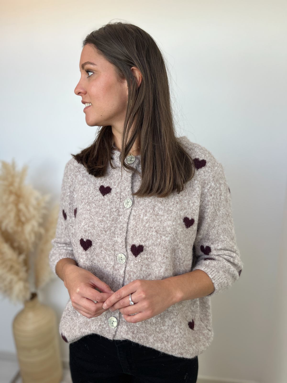 GILET COEUR BEIGE
