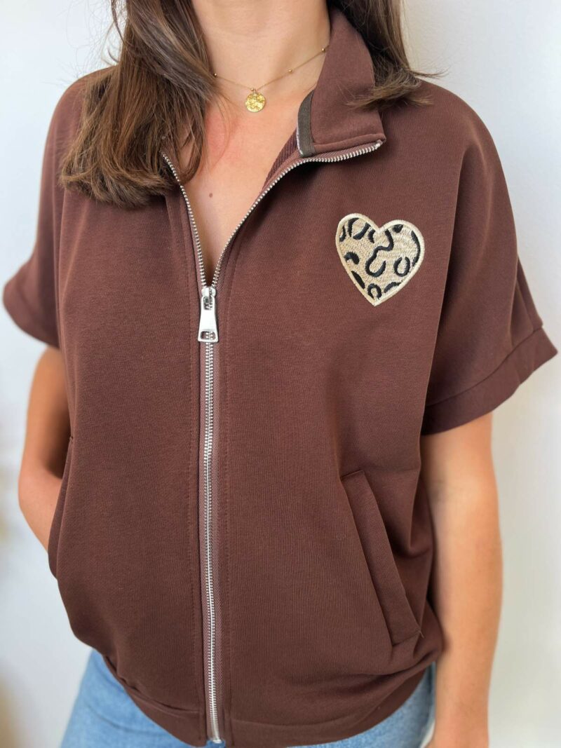 sweat sans manches coeur léopard 2