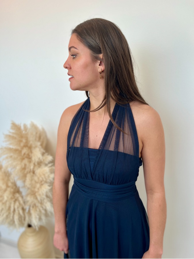 Robe dos nu bleu marine